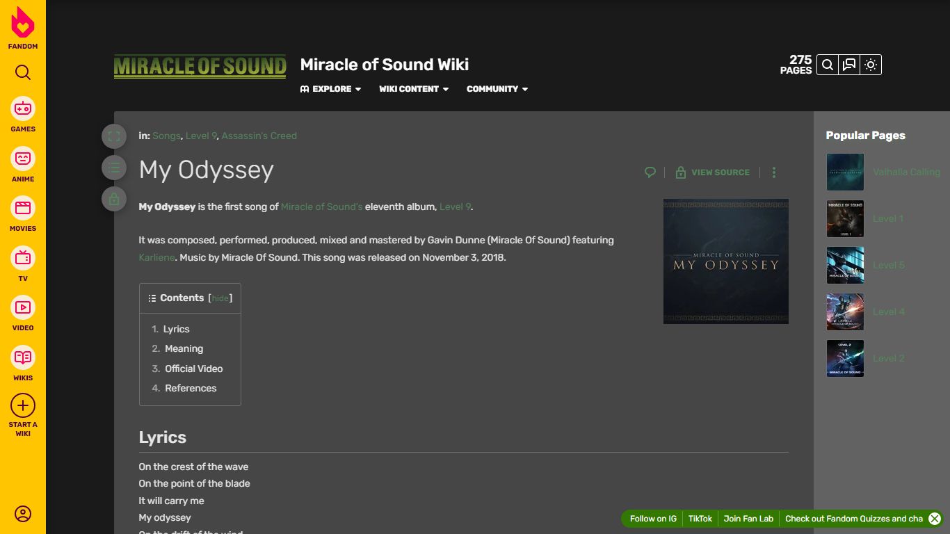 My Odyssey | Miracle of Sound Wiki | Fandom